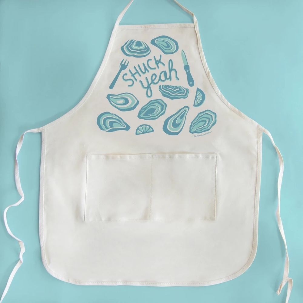 The Neighborgoods shuck yeah oyster apron chef weight twill great gift NWT